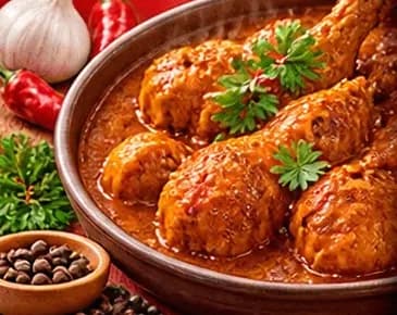Chicken curry in a clay pot